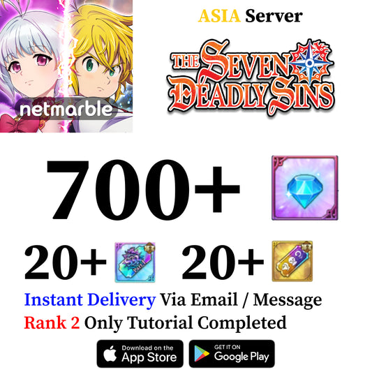 Seven Deadly Sins Grand Cross Account with 700+ Diamonds [Asia]