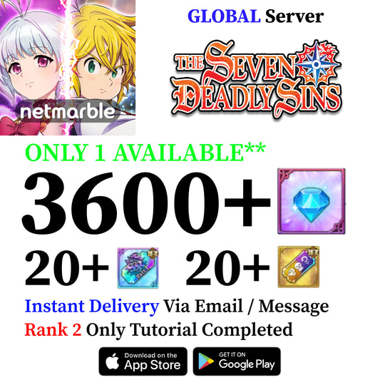 3600+ Gems Seven Deadly Sins 