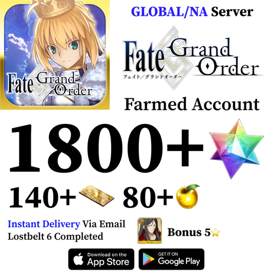 Fate Grand Order Waver Reroll Account with 1800+ SQ [Global]