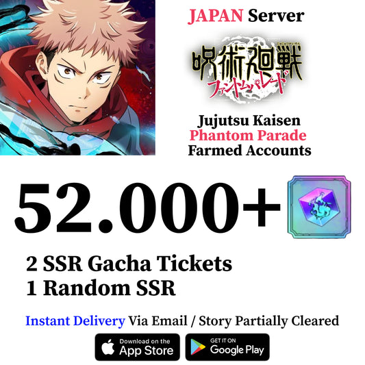 Jujutsu Kaisen Phantom Parade Reroll Account 27000+ Gems [JAPAN]