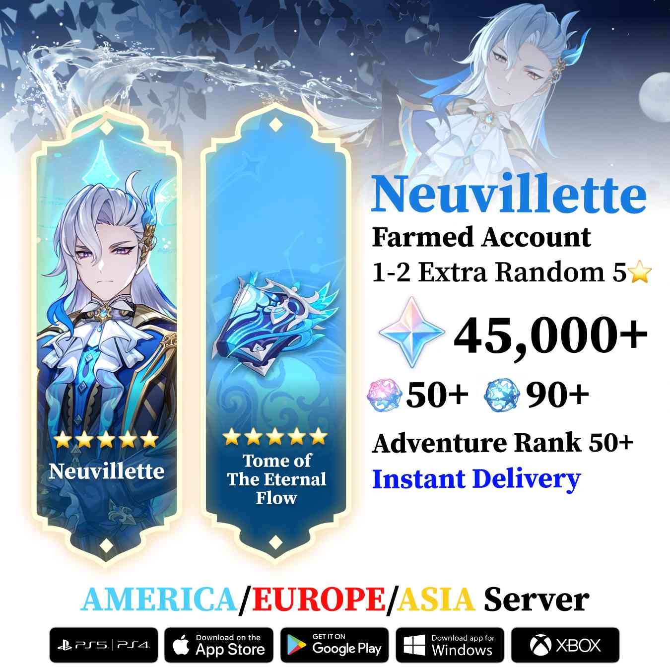 Neuvillette with Signature Weapon and Wishes