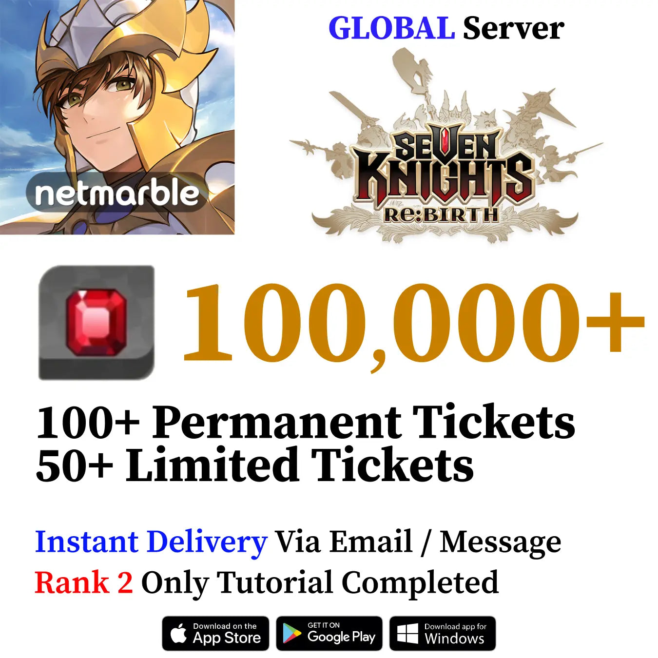 Seven Knights Re:Birth Starter Accounts | Ruby & Tickets (GLOBAL)