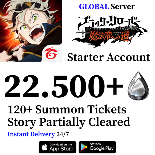 Black Clover M Account 22500+ Crystals [GLOBAL]
