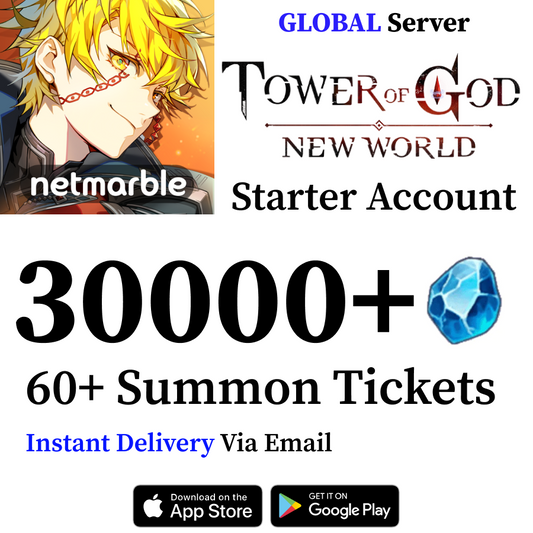 Tower of God New World Reroll Account 30,000+ Gems [GLOBAL]