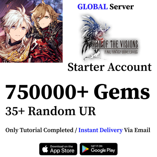 FFBE War of the Visions Starter Reroll Account 750000+ Gems [GLOBAL]