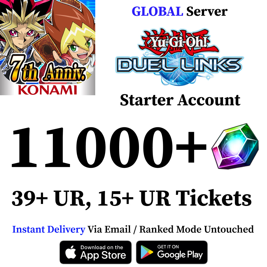 Yu-Gi-Oh! Duel Links Starter Account with 11000 Gems