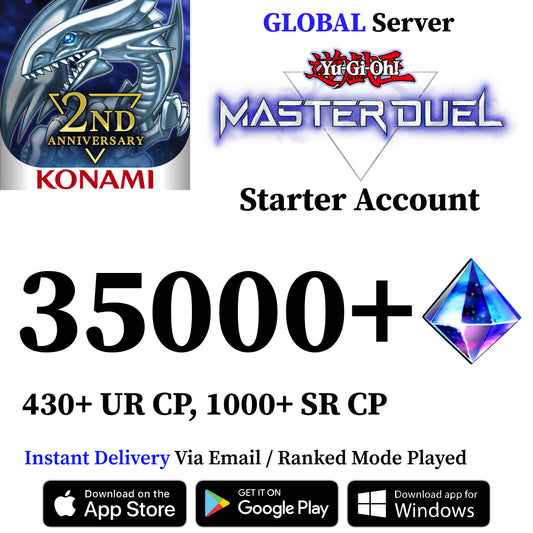 Yu-Gi-Oh! Master Duel Starter Account with 34000 gems