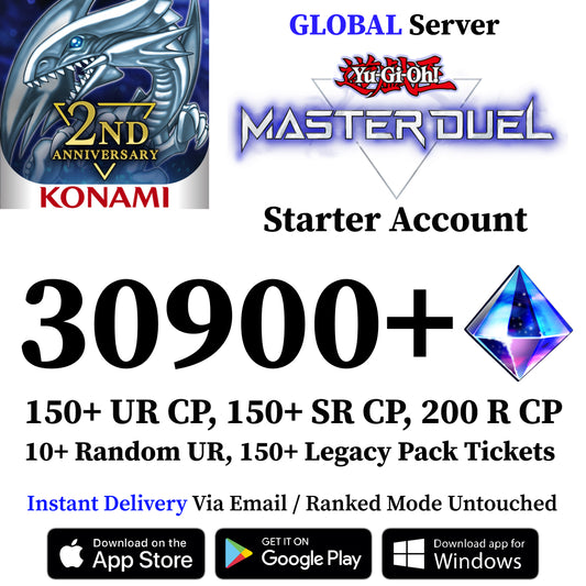 Yu-Gi-Oh! Master Duel Starter Account with 30900 Gems