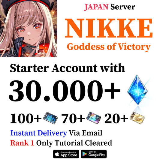 NIKKE Starter Reroll Account 30000+ Gems [JAPAN]