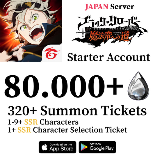 Black Clover M Account 80000+ Crystals [JAPAN]