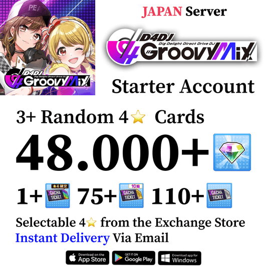 D4DJ Groovy Mix Starter 48000+ Gems Reroll Account [BUY 2 GET 3] - Genshin Reroll Account