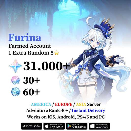Furina Reroll Account with 30.000 Primogems