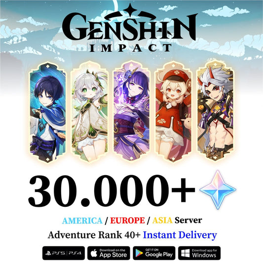 Genshin AR40+ Limited 5 Star + Primogems Starter Account - Genshin Reroll Accounts