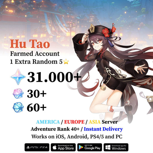 Hu Tao Reroll Account with 30.000 Primogems
