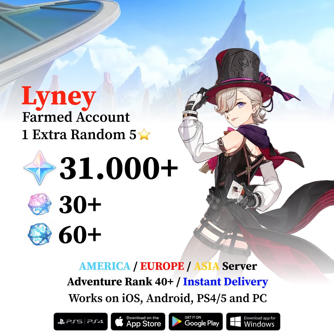 Lyney Reroll Account with 30.000 Primogems - Genshin Accounts