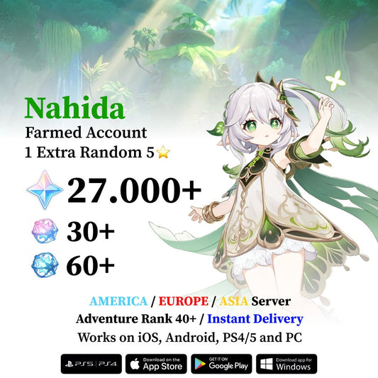 Nahida Reroll Account with 30.000 Primogems