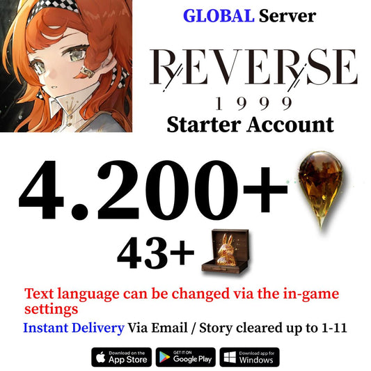 Reverse: 1999 Starter Reroll Account 4200+ Gems [GLOBAL] - Genshin Reroll Account