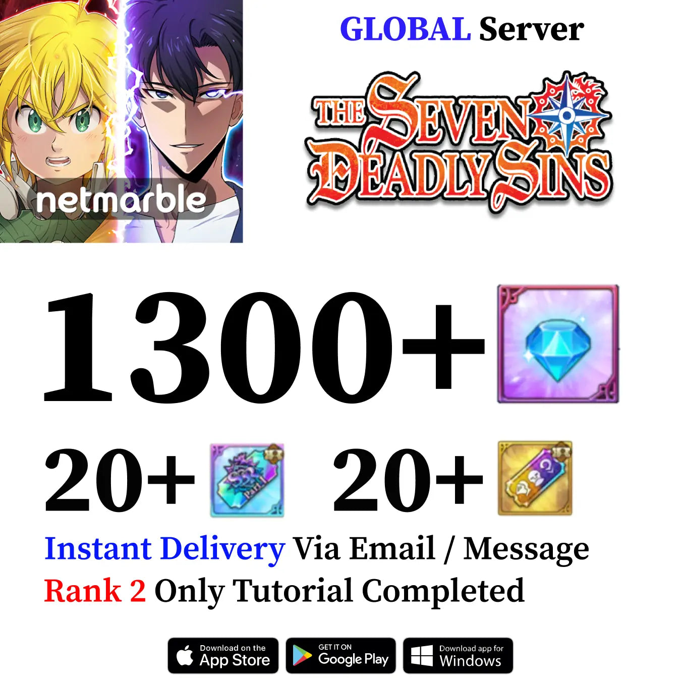 Seven Deadly Sins Grand Cross Account with Diamonds [Global]