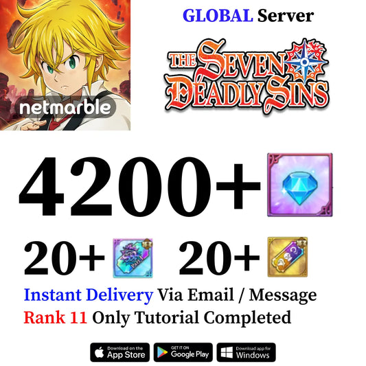 Seven Deadly Sins Grand Cross Account with 4000+ Diamonds [Global]