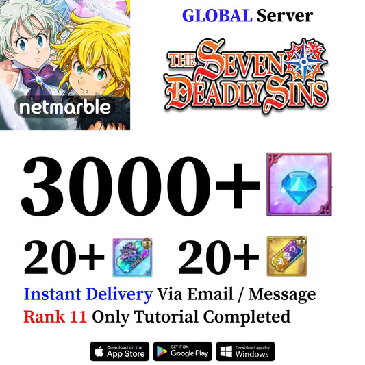 Seven Deadly Sins Grand Cross Account with 3500+ Diamonds [Global]