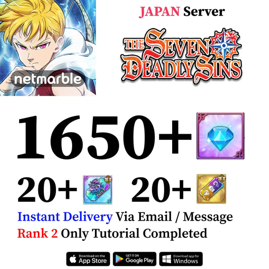 Seven Deadly Sins Grand Cross Account with 1650+ Diamonds [Japan]