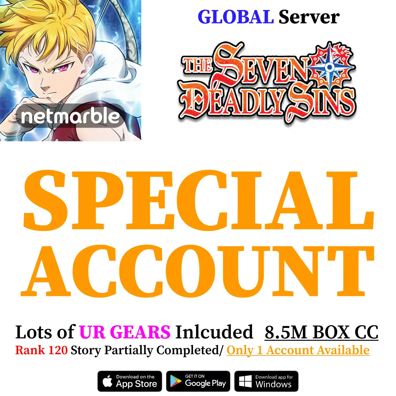 6/6 Milim Seven Deadly Sins Grand Cross Special Account [Global]