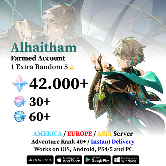 Alhaitham Reroll Account with Primogems