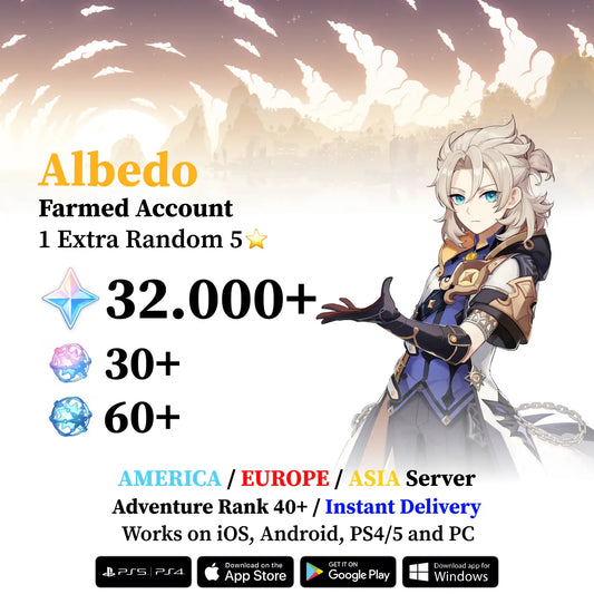 Albedo Reroll Account with 30.000 Primogems