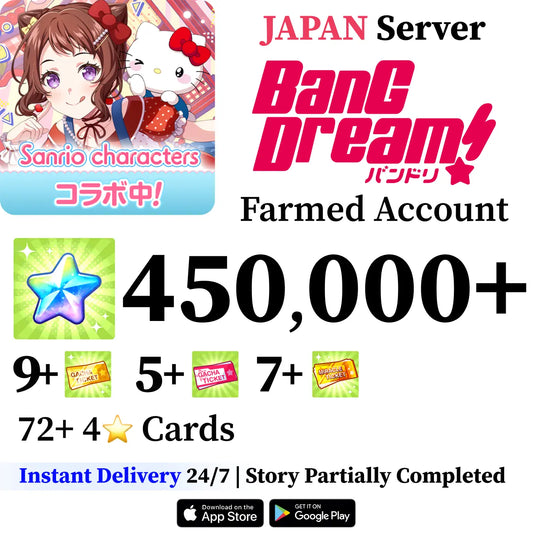 BanG Dream Bandori Farmed Reroll Account wtih Stars [Japan]