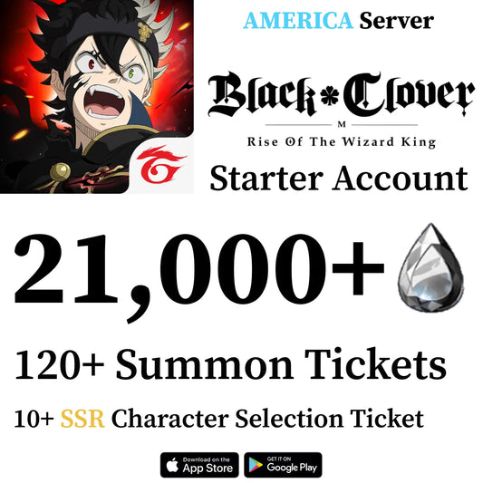 Black Clover M Account 21000+ Crystals [AMERICA]