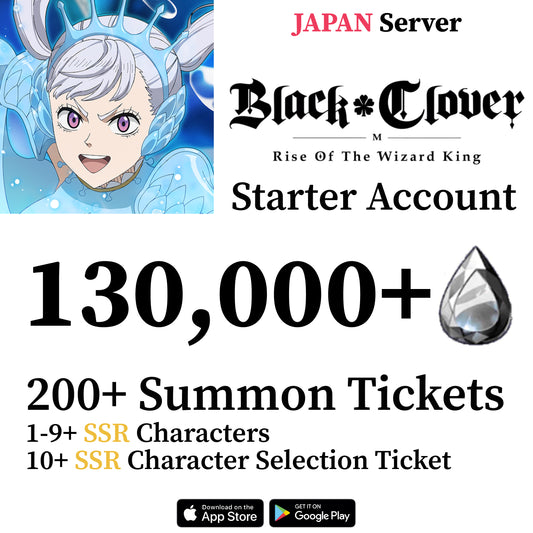 Black Clover M Account 130,000+ Crystals [JAPAN]