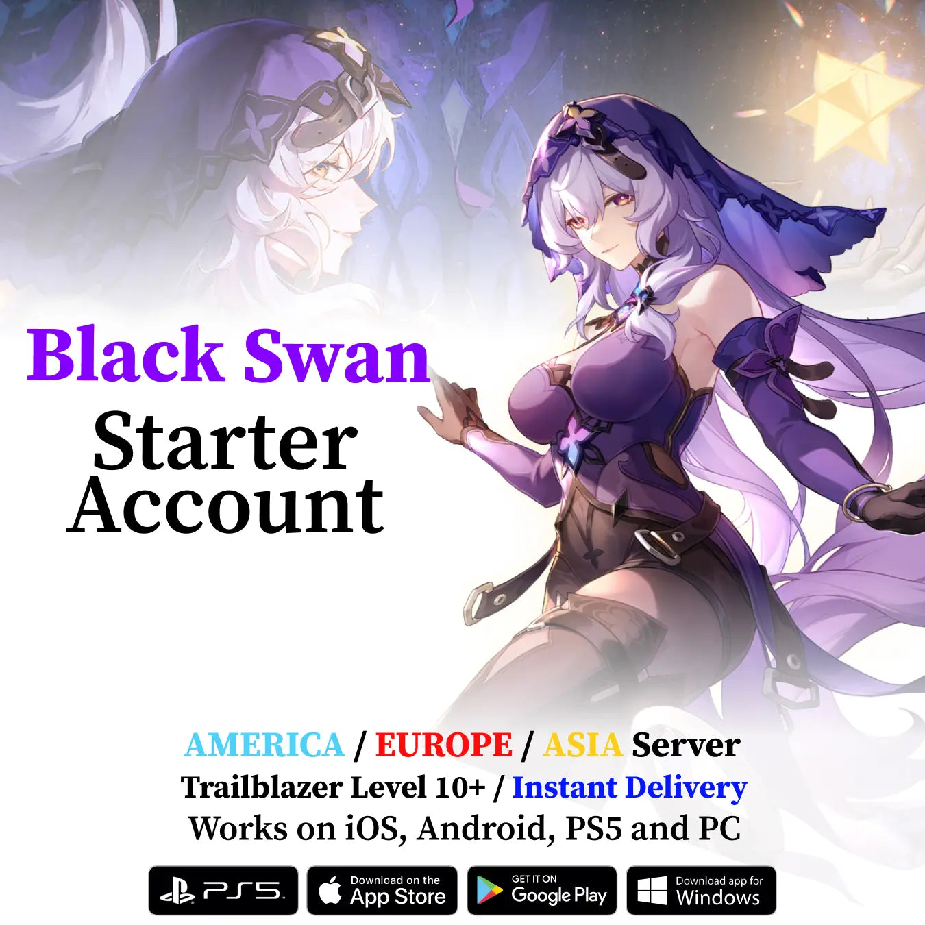 Black Swan Honkai Star Rail Starter Account [ASIA]