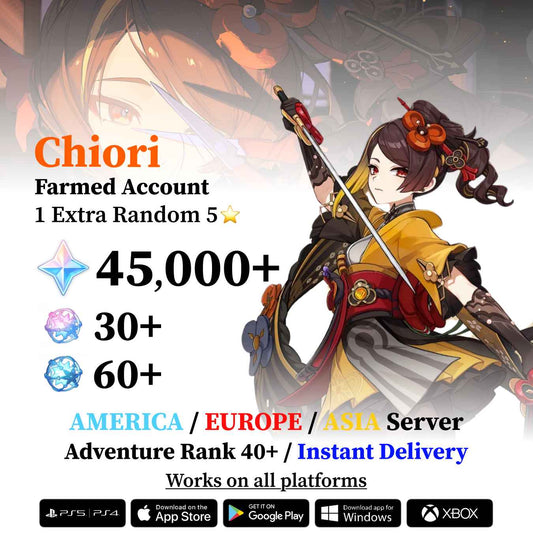 Chiori Reroll Account with Primogems