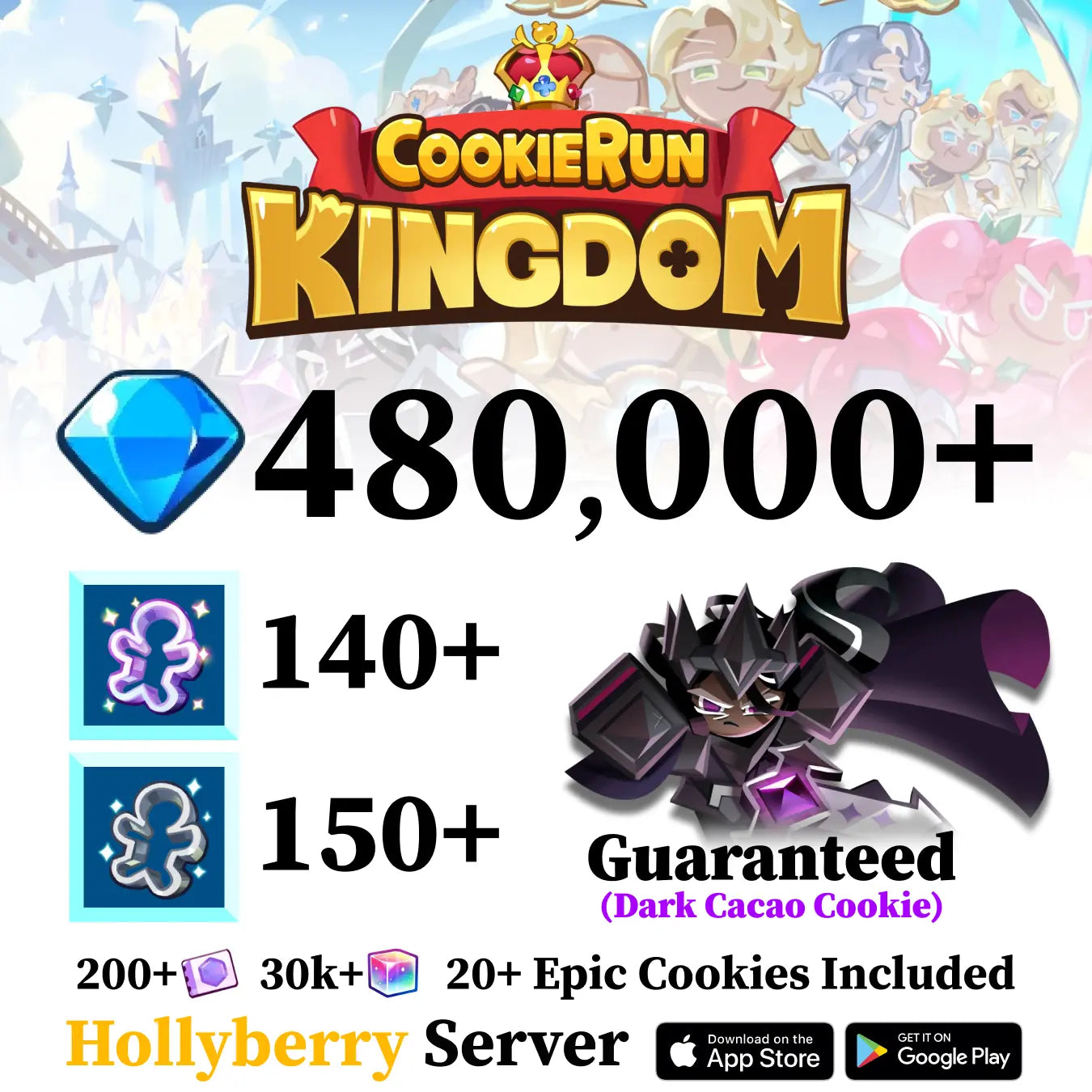 Cookie Run Kingdom Starter Reroll Account with Dark Cacao [Hollyberry]