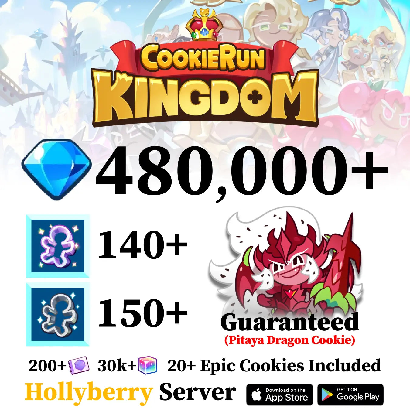 Cookie Run Kingdom Starter Reroll Account with Pitaya Dragon [Hollyberry]