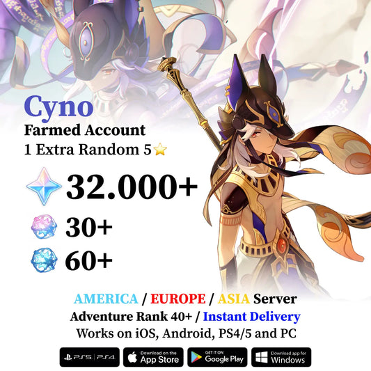 Cyno Reroll Account with 30.000 Primogems