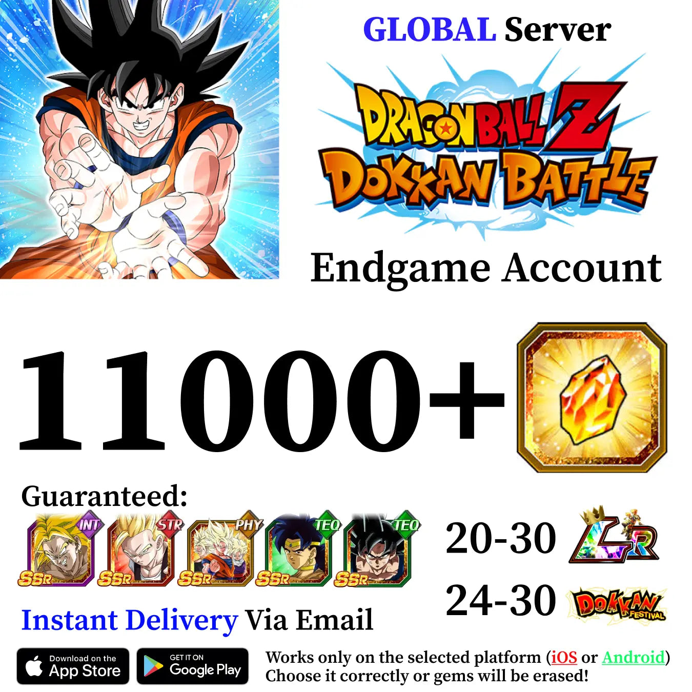 Dragon Ball Z Dokkan Battle Special Farmed Account