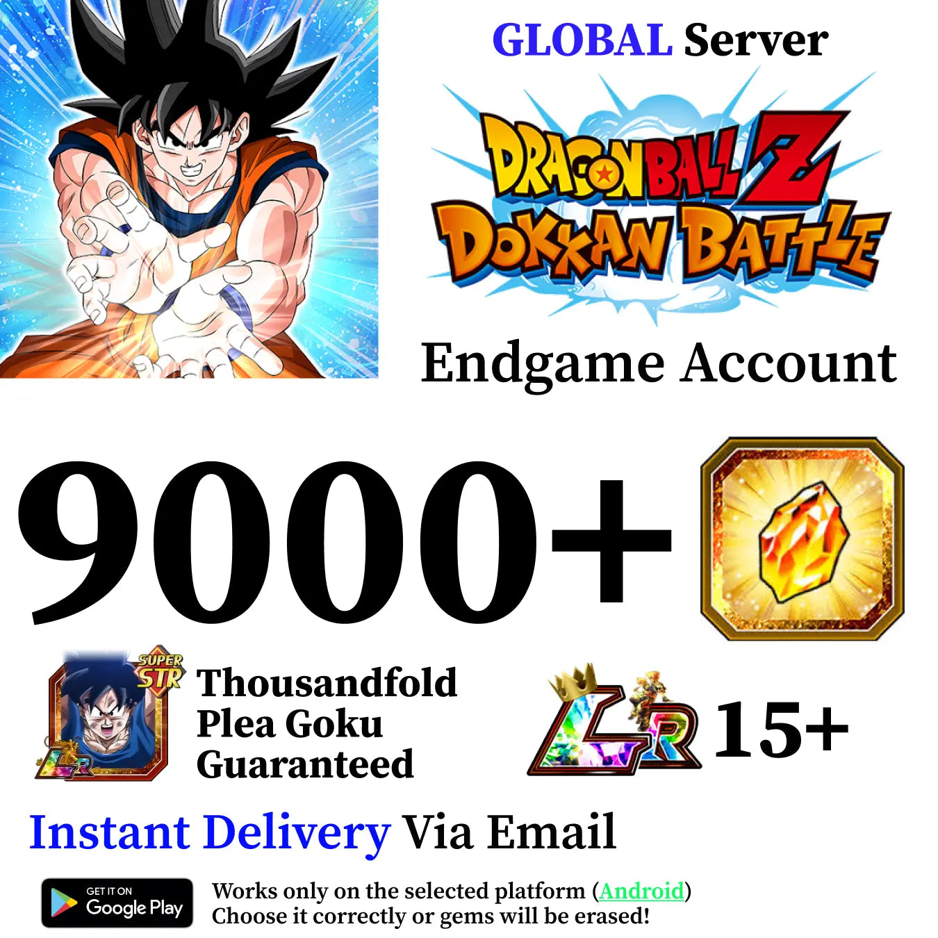 Dragon Ball Z Dokkan Battle Starter Account with Thousandfold Plea Goku [Android]