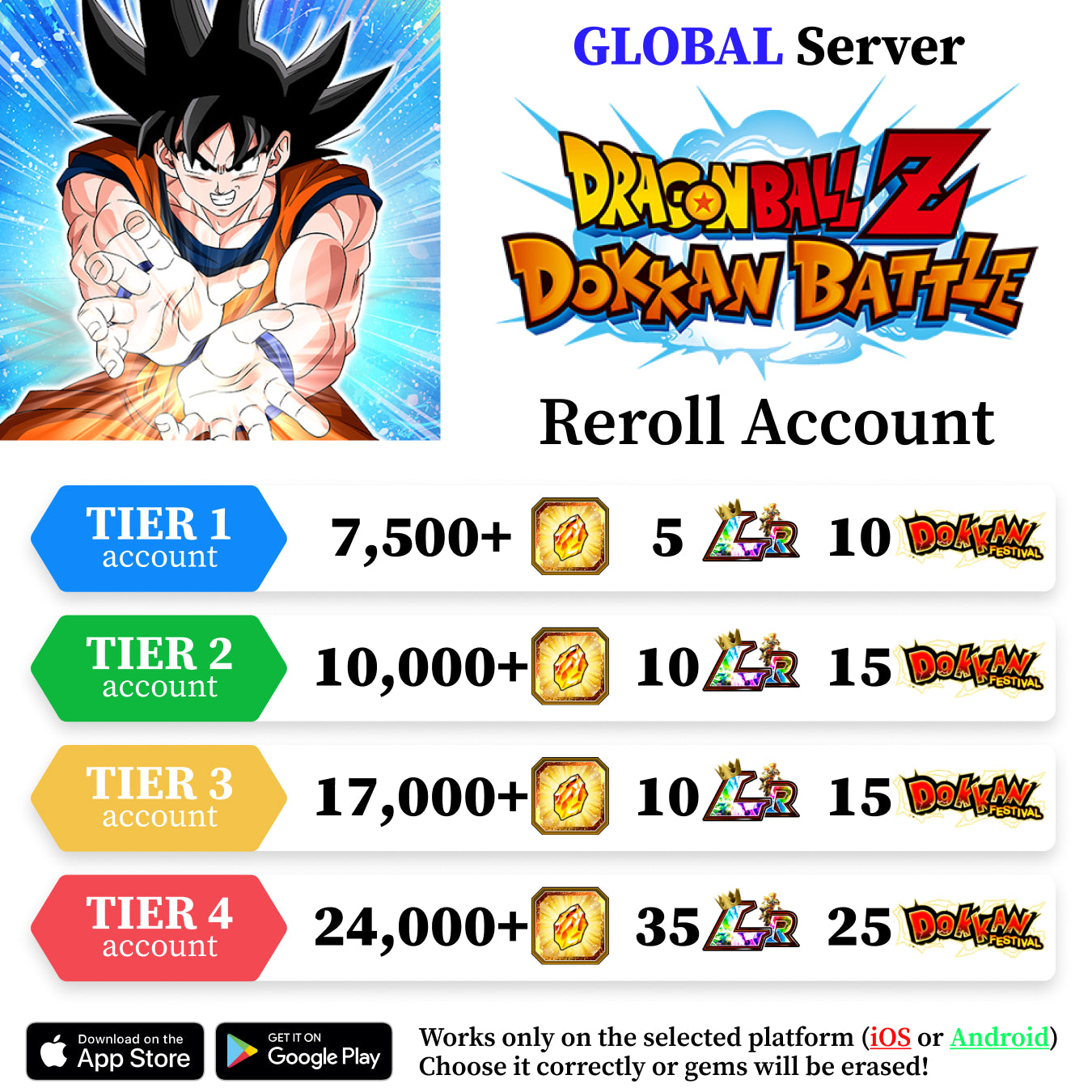 Dragon Ball Z Dokkan Battle Accounts