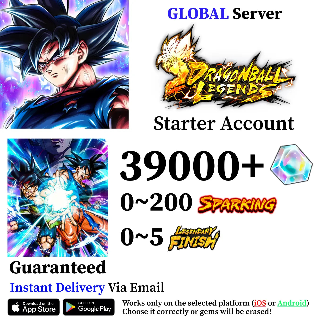 Dragon Ball Legends Goku & Bardock Starter Account [iOS/Android]