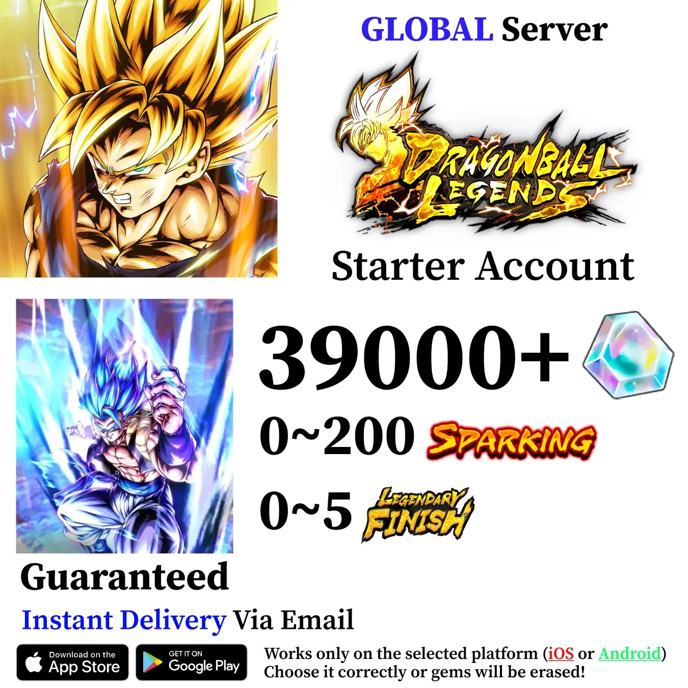 Dragon Ball Legends Super Saiyan God SS Gogeta Starter Account