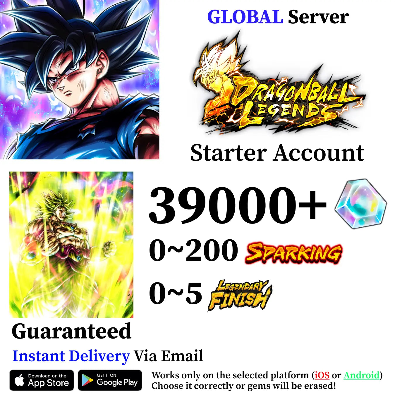 Dragon Ball Legends Legendary Super Saiyan Broly Starter Account [iOS/Android]