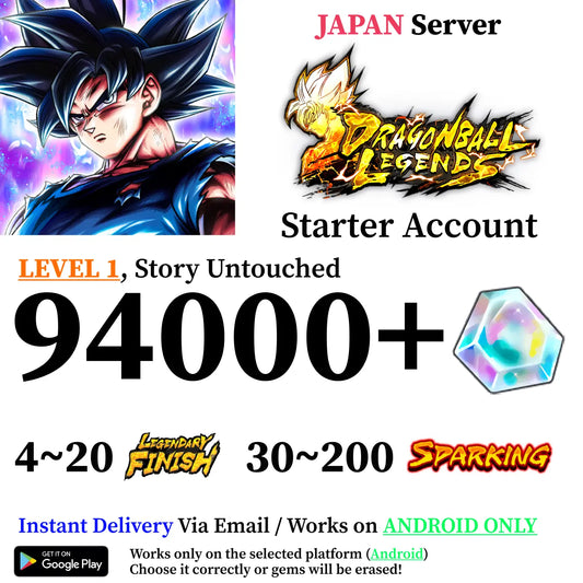 Dragon Ball Legends Starter Account [Japan - Android]