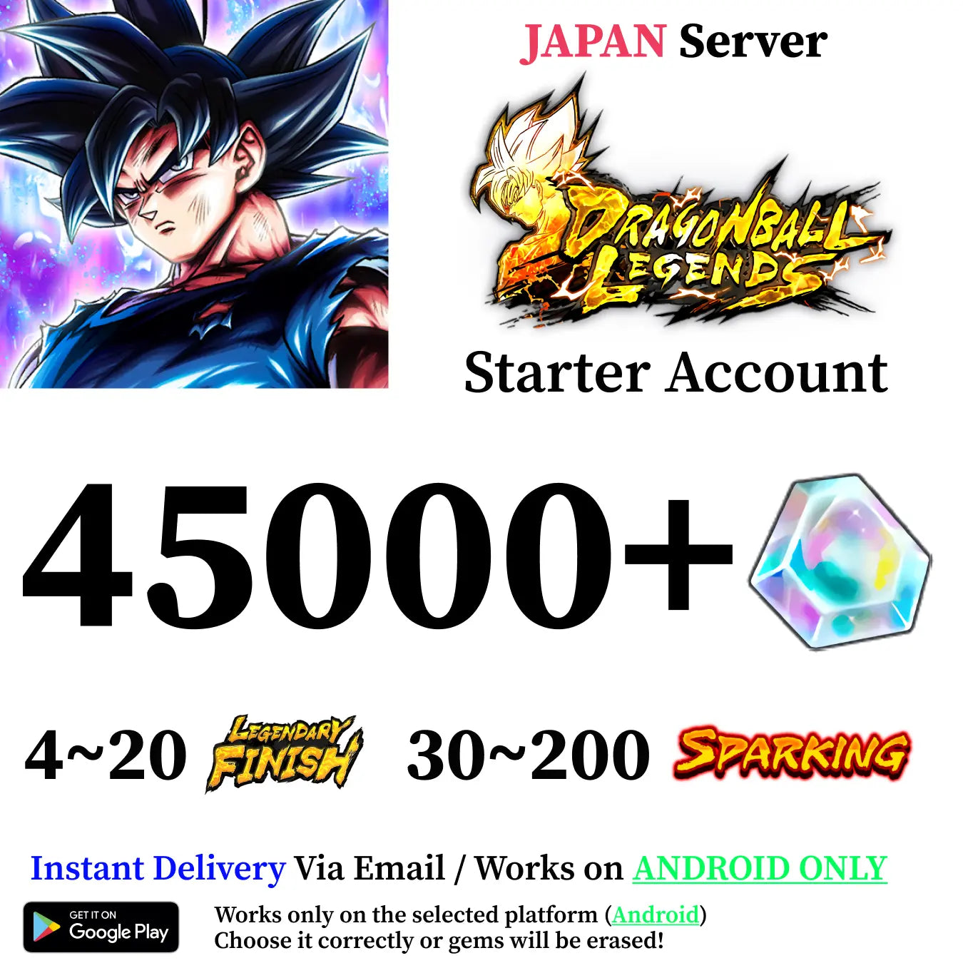 Dragon Ball Legends Farmed Account [Japan - Android]