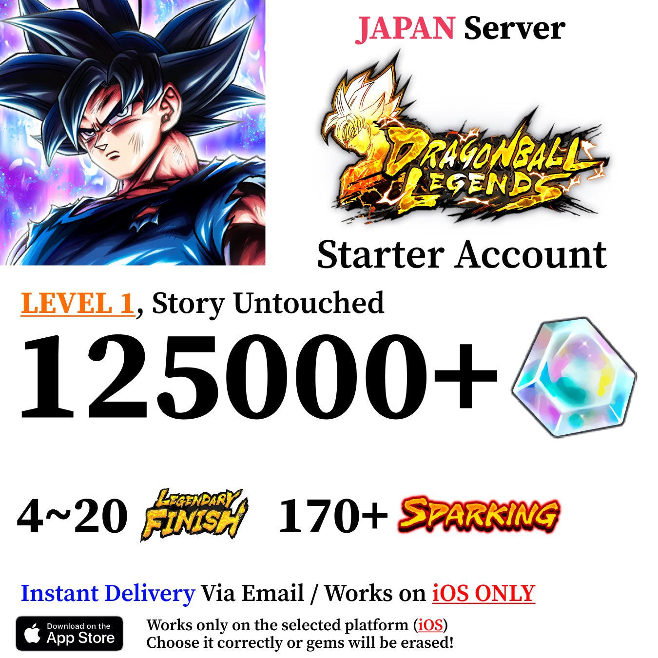 Dragon Ball Legends Starter Account [Japan - iOS]