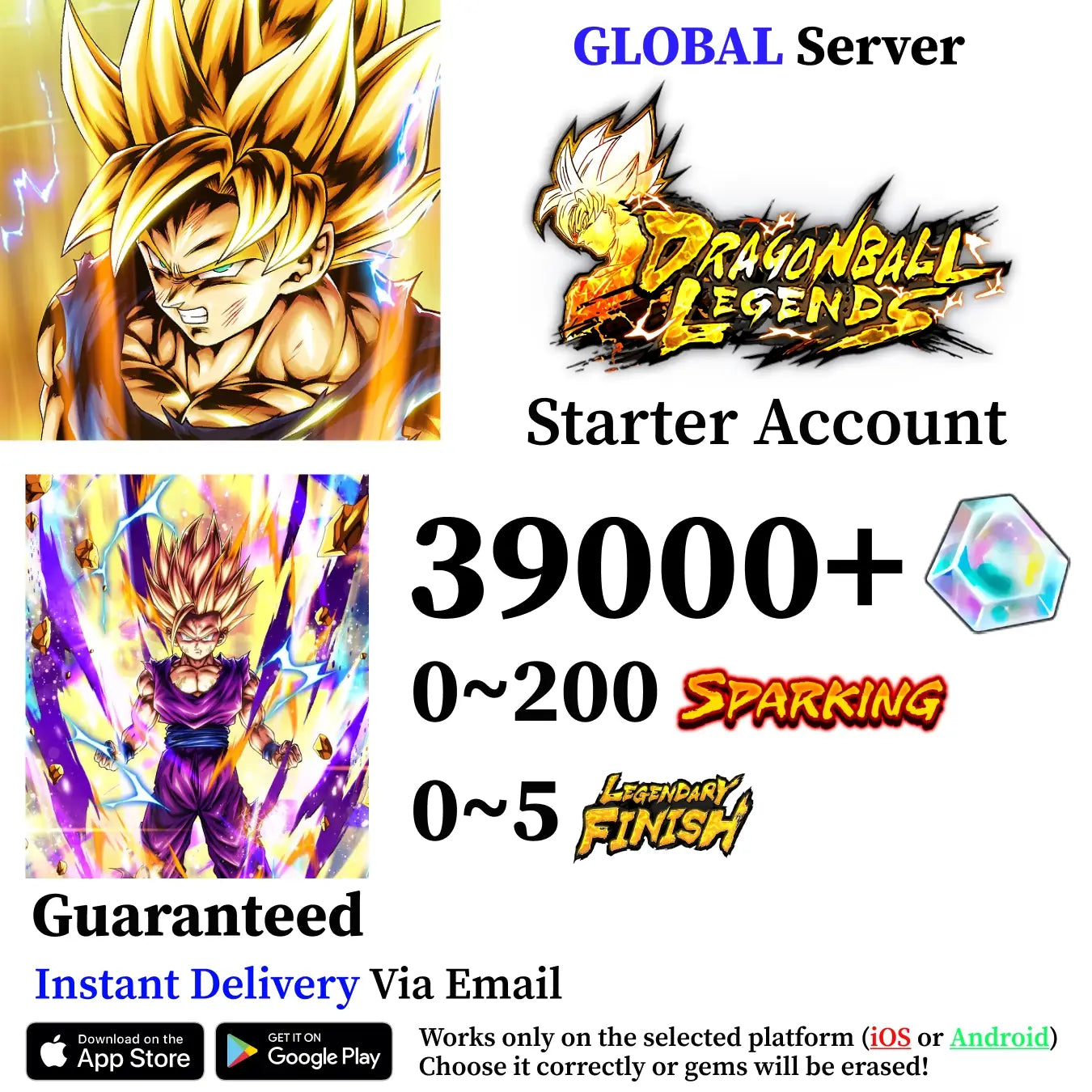 Dragon Ball Legends UL Super Saiyan 2 Gohan Starter Account