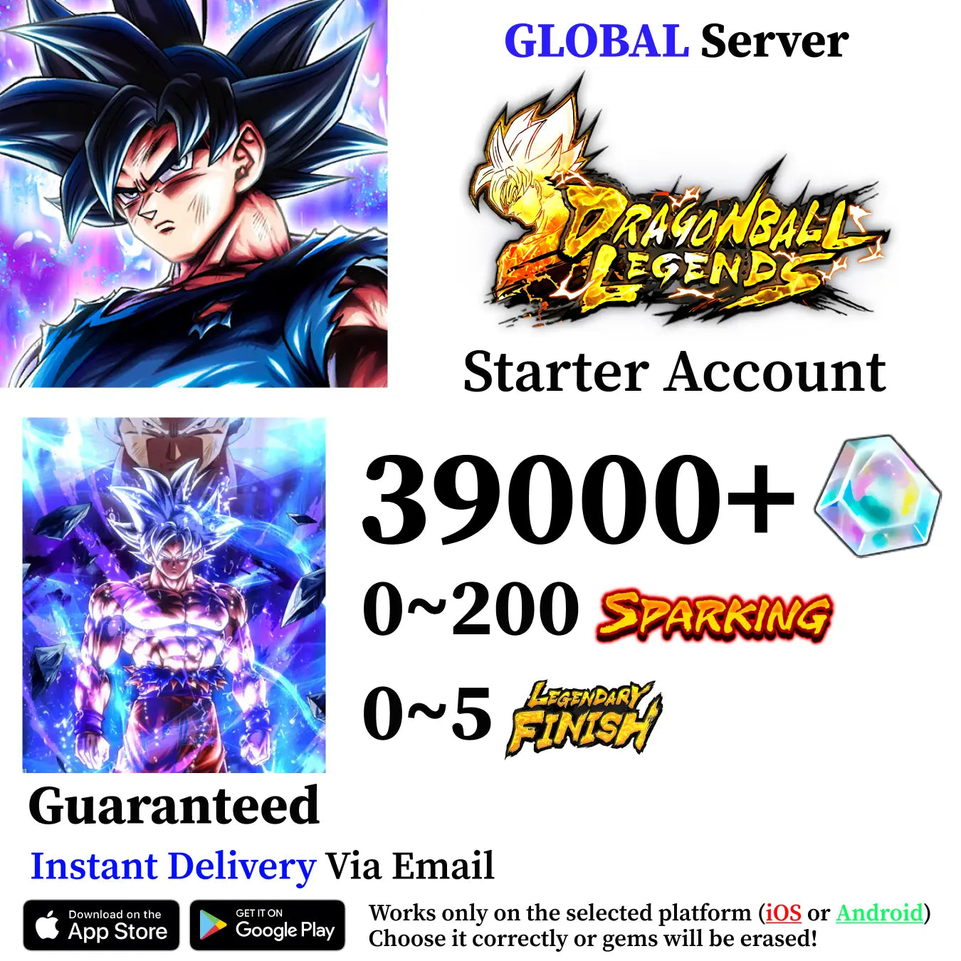 Dragon Ball Legends Ultra Instinct Goku Starter Account [iOS/Android]