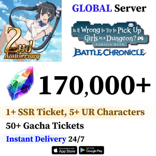 DanMachi Battle Chronicle Starter Account with 170,000+ Iris [Global]