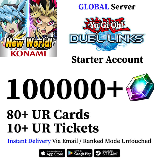 Yu-Gi-Oh! Duel Links Starter Account with 100,000+ Gems [Global]