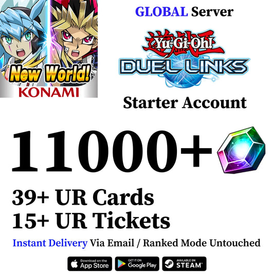 Yu-Gi-Oh! Duel Links Starter Account with 11000+ Gems [Global]